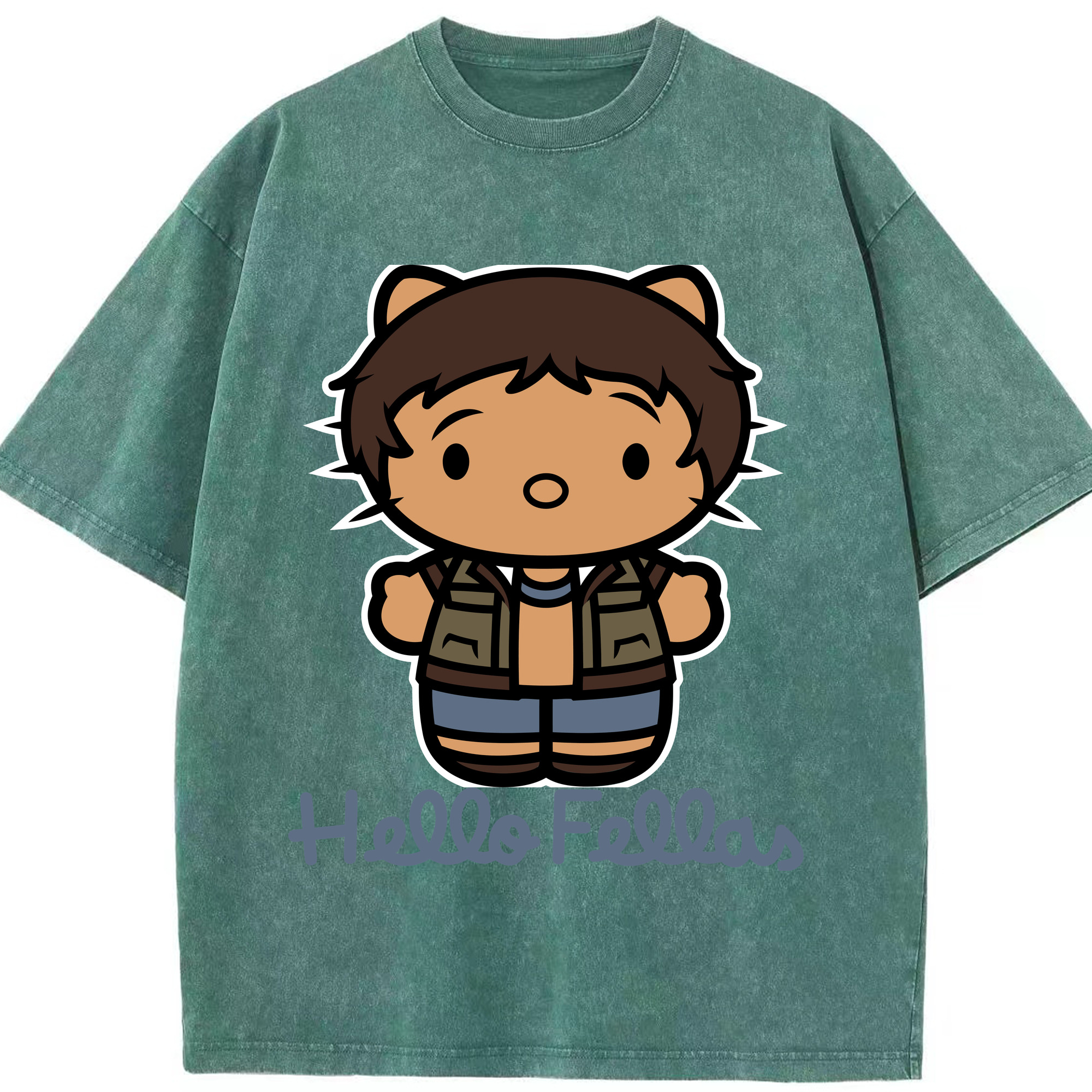 （画像用） Hello Kitty ハローキティ 綿100% ヴィンテージ風 半袖Tシャツ（フロントプリント）